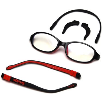 Kiekeboe kids siliconen bril voor kinderen ultralight clear lens zwarte jongen optische brillen voor meisjes anti blauw licht zwart rood