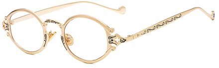 Kiekeboe metalen vrouwen stoom punk bril ovale retro clear lens accessoires vintage bril voor mannen ronde goud zwart zilver goud met doorzichtig