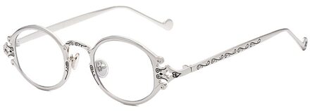 Kiekeboe metalen vrouwen stoom punk bril ovale retro clear lens accessoires vintage bril voor mannen ronde goud zwart zilver zilver met doorzichtig