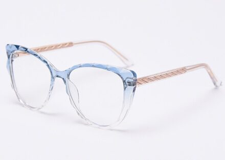 Kiekeboe TR90 Frame Cat Eye Bril Vrouwelijke Transparant Zwart Optische Glazen Frame Vrouwen Items blauw doorzichtig kader