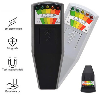 KII K2 Electromagnetic Field EMF Gauss Meter Ghost Hunting Detector Portable EMF Magnetic Field Detector 5 LED Gauss Meter