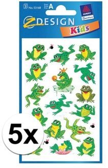 Kikker dieren stickers - 15x vellen van 12 x 7.5 cm - agenda hobby stickers