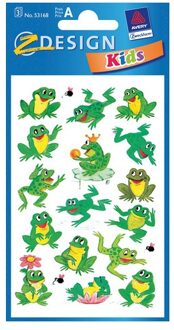 Kikker dieren stickers - 3x vellen van 12 x 7.5 cm - agenda hobby stickers Multi