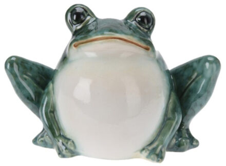 Kikker/pad beeldje van porselein tuindecoratie 12 cm