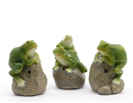 Kikker Polystine Met Geluid Groen 8x7.4x11.5cm Op Batterij