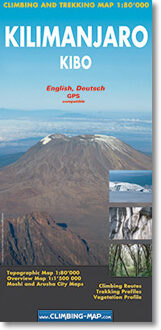 Kilimanjaro - Kibo Climbing and Trekking Map