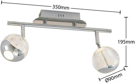 Kilio LED plafondspot, 2-lamps, chroom chroom, helder