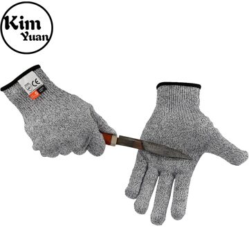 KIM YUAN 018 Chef En Slager Katoen + Siliconen Materiaal Ademend Anti-Snijden Werk Handschoenen Wit Zwart Mannen & vrouwen