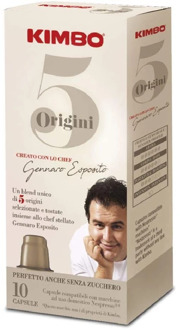 Kimbo coffee Capsules Compatible Nespresso - 5 Origins unique Blend (10x10 capsules)
