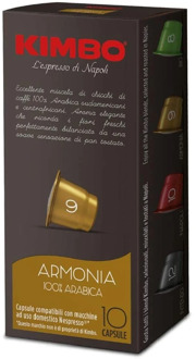 Kimbo coffee Capsules Compatible Nespresso-Harmony 100% Arabica (10x10 capsules)