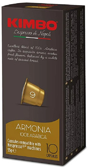 Kimbo coffee Capsules Compatible Nespresso-Harmony 100% Arabica (10x10 capsules)