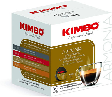 Kimbo coffee Capsules Compatible with Sweet Taste Nescafe-Harmony 100% Arabica (6x16 capsules)