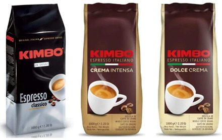 Kimbo kit coffee beans- (3 bags 1 kg) - Espresso Classic cream Intense Sweet Cream