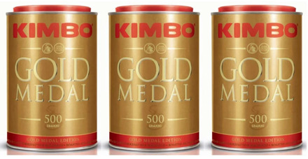 Kimbo kit ground coffee- (3 cans 500g) Edition Gold Medal