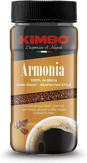 Kimbo Premium Instant Coffee-Harmony 100% Arabica-Roasting Dark (6 jars 90g)
