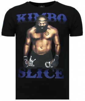 Kimbo Slice - Rhinestone T-shirt - Zwart - Maten: L