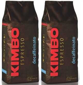 Kimbo Whole Coffee Beans Kit Bundle- (2x500g bags) - Espresso Decaffeinated
