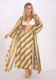 Kimono Dames Geel veelkleurig - maat
