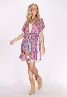 Kimono Dames Roze Veelkleurig - S