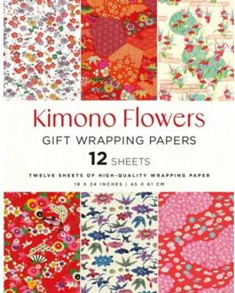 Kimono Flowers Gift Wrapping Papers - 12 Sheets