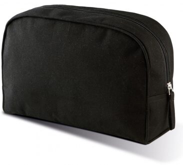 Kimood 2x kimood grote toilettas / make-up etui - zwart - 28 x 18 x 9 cm - reis etui - schooletui