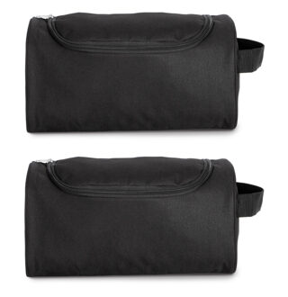 Kimood 2x stuks zwarte schoenentas/reistas 11 liter 35 x 17 x 19 cm - Reistas (volwassen)