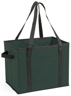 Kimood 3x stuks auto kofferbak/kasten organizer tassen groen vouwbaar 34 x 28 x 25 cm