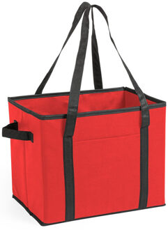 Kimood Auto kofferbak/kasten organizer tas rood vouwbaar 34 x 28 x 25 cm - Vouwbaar - Auto opberg accessoires