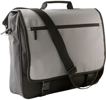 Kimood Documenten tas - zwart/lichtgrijs - 14 liter - 41 x 10 x 34 cm - schoudertas
