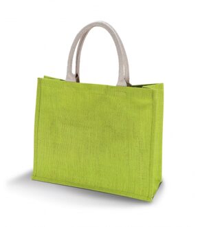 Kimood Groene jute strandtas 42 cm - Strandtassen