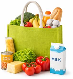 Kimood Jute boodschappen strandtas - 1x - groen - 42 x 36 cm - Strandartikelen beach bags/shoppers