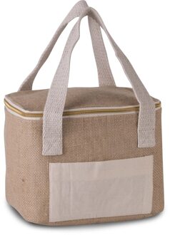 Kimood Kleine koeltas jute/canvas - naturel - 20 x 15 x 15 cm - 5 liter