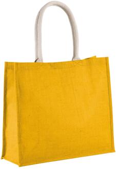 Kimood Klimood Boodschappentas - jute - geel - strandtas - 42x36 cm - 22 liter