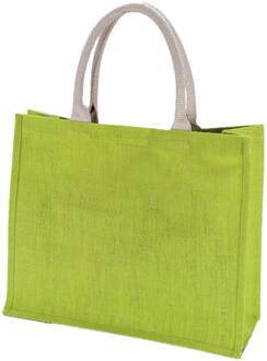 Kimood Klimood Boodschappentas - jute - groen - strandtas - 42x36 cm - 22 liter