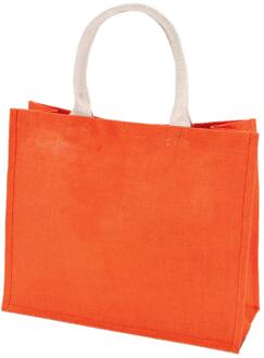 Kimood Klimood Boodschappentas - jute - oranje - strandtas - 42x36 cm - 22 liter