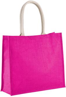 Kimood Klimood Boodschappentas - jute - roze - strandtas - 42x36 cm - 22 liter Fuchsia