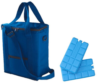 Kimood Koeltas van 36 x 30 x 17 cm blauw met 6x stuks koelelementen