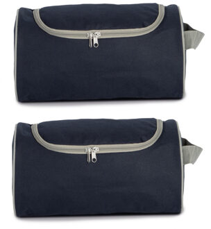 Kimood Schoenentas reizen - 2x - 11L - 35 x 17 x 19 cm - blauw - polyester - schoenen opbergen