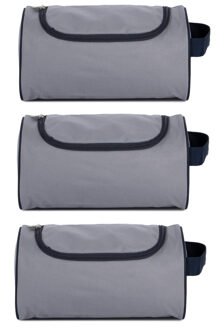 Kimood Schoenentas reizen - 3x - 11L - 35 x 17 x 19 cm - grijs - polyester - schoenen opbergen