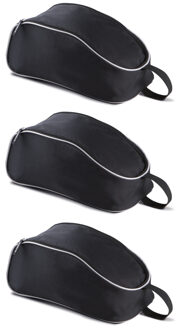 Kimood schoenentas van 9 liter - 3x stuks - zwart - 38 x 20 x 14 cm - Reis opbergtas