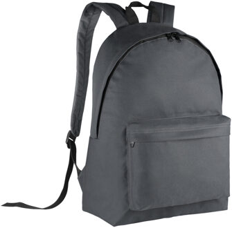 Kimood Schooltas/rugzak voor tieners - 27 L - basisschool - lunchtas - donkergrijs - 30 x 19 x 42 cm - Rugzak - kind