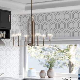 Kimrose hanglamp, 6-lamps, gepolijst nikkel gepolijst nikkel, helder