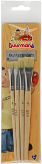 Kimtoys Kwastenset Buurman En Buurman Hout Blank 4-delig