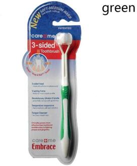 Kind 3 Zijdig Tandenborstel Ultrafijne Zachte Haren Baby Tandenborstel Gezondheid Tanden Drie Stereoscale Voor Baby Tandenborstel 4 Kleuren A5 Rood