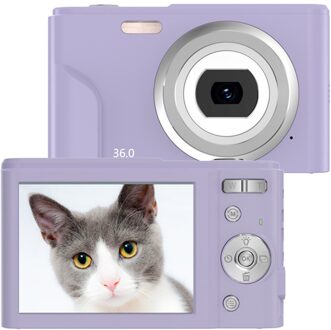 Kind Digitale Camera Fhd 1080P 36.0 Megapixel Vlogging Camera Met 16X Digitale Zoom Met Lithium Batterijen Usb Kabel paars