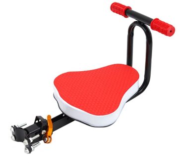 Kind Fiets Seat Opvouwbare Ultralight Front Mount Baby Kids Fiets Carrier Met Leuning Voor Mountainbikes Hybrid Fietsen Fitness rood