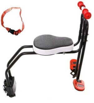 Kind Fiets Veiligheid Seat Carrier Front Seat Zadel Kussen Met Back Rest Voetpedalen Kids Seat 01