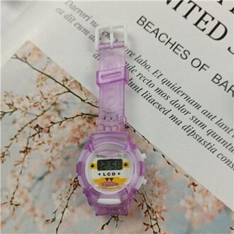 Kind Horloges Led Digitale Horloge Armband Kids Outdoor Sport Horloge Voor Jongens Meisjes Elektronische Datum Klok Reloj Infantil paars