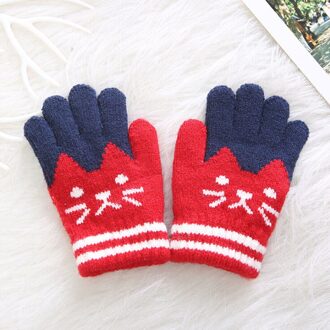 Kind Kids Winter Warme Dikke Handschoenen Baby Meisjes Jongens Peuter Magic Wanten Imitatie Kasjmier Leuke Baby Handschoenen 4-8Y Rood