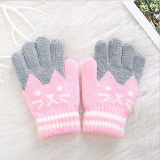 Kind Kids Winter Warme Dikke Handschoenen Baby Meisjes Jongens Peuter Magic Wanten Imitatie Kasjmier Leuke Baby Handschoenen 4-8Y Roze